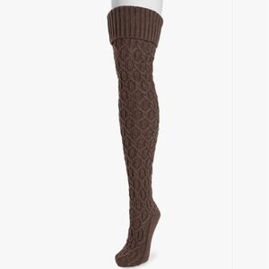 MUK LUKS Women's Chunky Cable Over the Knee Socks NWT